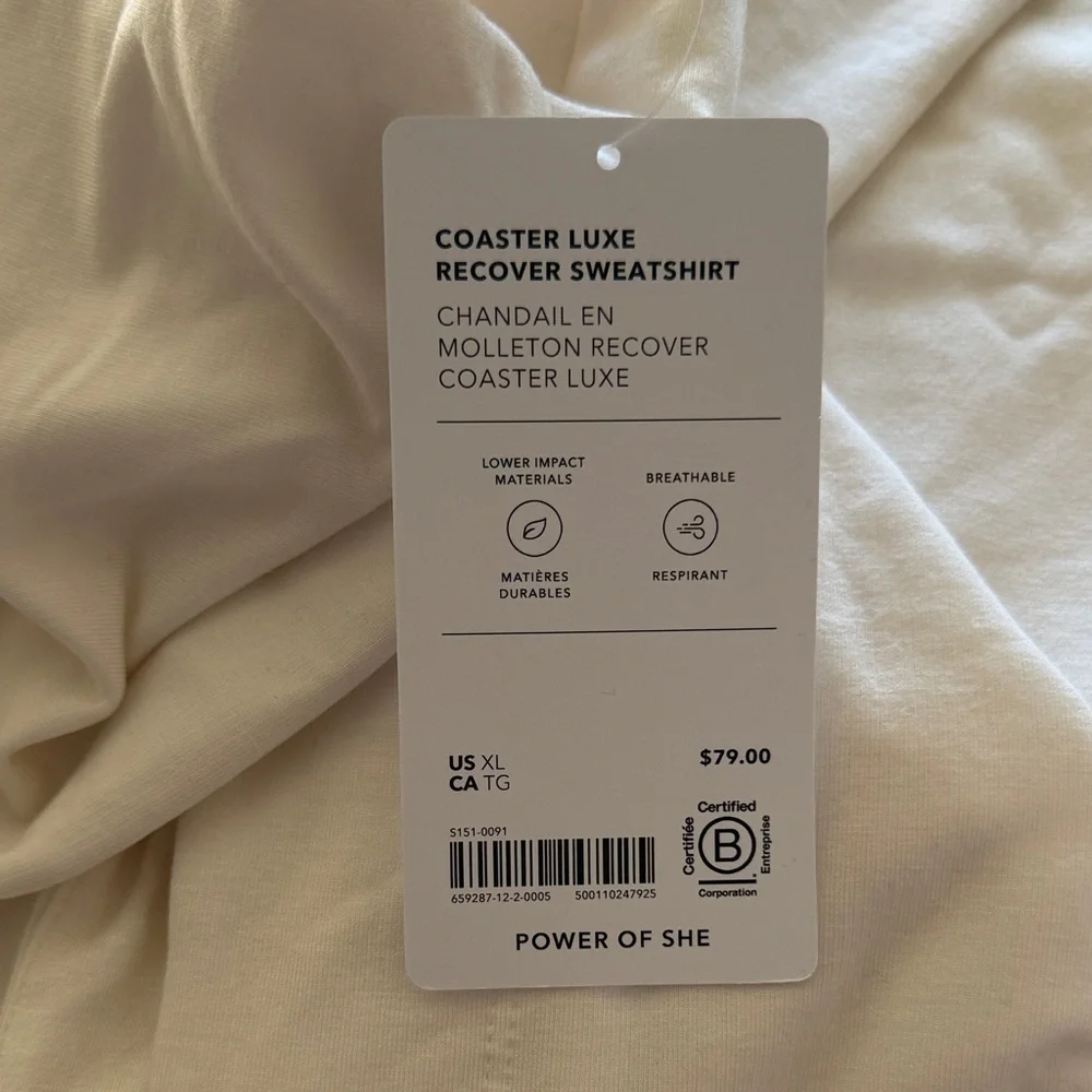 Never worn Athleta Off-White Long Sleeve Pullover - Picture 3 of 3